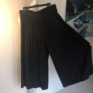 Steven Barraza Pallazo Pants Large L Womens Vintage Black Rayon Back Zipper